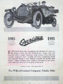 Старая американская реклама автомобиля компании The Willys-Overland Company, паспарту, багет, США, нач. 20 в.