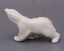 Фарфоровая статуэтка «Белый медведь», анималистика ЛФЗ, скульптор Блохин В. И.