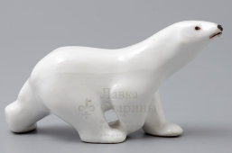 Фарфоровая статуэтка «Белый медведь», анималистика ЛФЗ, скульптор Блохин В. И.