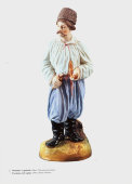 Старинная фарфоровая статуэтка «Малоросс с трубкой» (серия «Народы России»), Вербилки, бывш. Гарднер, 1920-е, бисквит