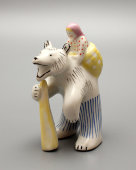 Статуэтка по сказке «Маша и медведь», скульптор С. И. Вайнштейн-Машурина (Асерьянц), Вербилки, 1950-60 гг.