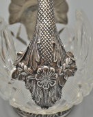 Старинная настольная сервировочная чаша «Лебедь», хрусталь, белый металл, Германия, 1-я пол. 20 в.