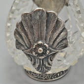 Старинная настольная сервировочная чаша «Лебедь», хрусталь, белый металл, Германия, 1-я пол. 20 в.