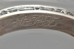 Старинная настольная сервировочная чаша «Лебедь», хрусталь, белый металл, Германия, 1-я пол. 20 в.