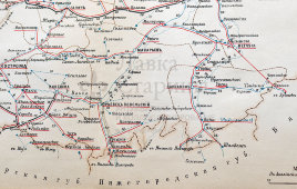 Старинная карта Костромской губернии, картографич. зав. П. Ф. Петш, Санкт-Петербург, к. 19, н. 20 вв.