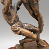 Переходящий приз по волейболу клубного первенства г. Горького, брона, дерево, СССР, 1970-е