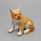 Фигурка «Собака, щенок бульдога», скульптор Ризнич И. И., анималистика ЛФЗ, СССР