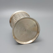 Сосуд с крышкой на тарелке-подставке, белый металл, Россия, кон. 19 в.