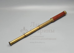 Большая старинная зрительная, подзорная труба капитана с отделкой деревом, подарок моряку или яхтсмену, Европа, кон. 19, нач. 20 вв.