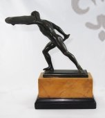 Скульптура «Римский воин», бронза, малахит, Европа, 19 век