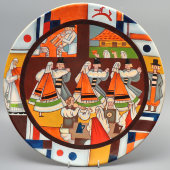 Авторская декоративная тарелка «Свадьба», керамика, Рига, 1950-60 гг.