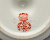 Старинная трактирная пепельница-спичечница «Шиповник», фарфор, Гарднер, кон. 1870-х — 1900-е