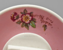 Старинная трактирная пепельница-спичечница «Шиповник», фарфор, Гарднер, кон. 1870-х — 1900-е