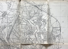 Советский черно-белый план, карта города Москвы, бумага, 1926 г.
