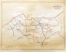 Старинная карта Плоцкой губернии (Польша), картографич. зав. П. Ф. Петш, Санкт-Петербург, к. 19, н. 20 вв.