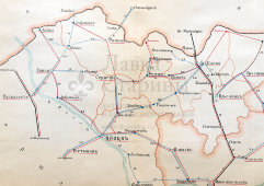 Старинная карта Плоцкой губернии (Польша), картографич. зав. П. Ф. Петш, Санкт-Петербург, к. 19, н. 20 вв.