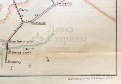 Старинная карта Плоцкой губернии (Польша), картографич. зав. П. Ф. Петш, Санкт-Петербург, к. 19, н. 20 вв.