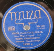 Ансамбль гармонистов T. Весоловского (Tadeusz Wesołowski): «Zbior Dawnych Polek», старинная / винтажная пластинка 78 оборотов для граммофона / патефона.