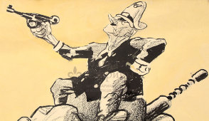 Оригинальный эскиз юмористического агитационного плаката «Мнимая победа Гитлера», СССР, 1940-е гг.