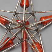 Винтажная верхушка, наконечник для елки «Кремлевская звезда», стеклярус, бусы, СССР, 1960-е