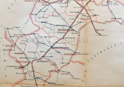 Старинная карта Петроковской губернии (Польша), картографич. зав. П. Ф. Петш, Санкт-Петербург, к. 19, н. 20 вв.