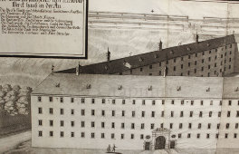 Старинная гравюра «Шерстяная фабрика в Австралии»