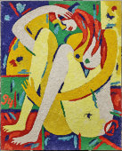Картина «Ню», художник Лебедев С., холст, масло, г. Уфа, Россия, 1994 г.