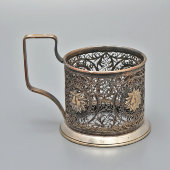 Советский металлический ажурный подстаканник «Груши», Артель им. Молотова, п. Мстёра, 1955 г.