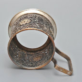 Советский металлический ажурный подстаканник «Груши», Артель им. Молотова, п. Мстёра, 1955 г.