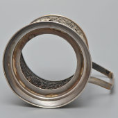 Советский металлический ажурный подстаканник «Груши», Артель им. Молотова, п. Мстёра, 1955 г.