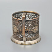 Советский металлический ажурный подстаканник «Груши», Артель им. Молотова, п. Мстёра, 1955 г.