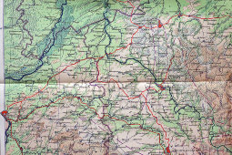 Советская карта для высших учебных заведений «Кузнецкий бассейн» (угледобыча Кузбасс), бумага, Главное Управление геодезии и картографии МВД, Москва, 1954 г.