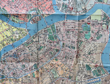 План, карта Ленинграда большого размера, масштаб 1:21 000, под редакцией музея города, СССР, 1927 г.