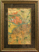 План, карта города Ленинграда, СССР, 1927 г, большой размер, под редакцией музея города, масштаб 1:21 000. 