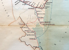 Старинная карта Бакинской губернии (Азербайджан, Баку), картографич. зав. П. Ф. Петш, Санкт-Петербург, к. 19, н. 20 вв.