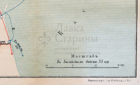 Старинная карта Бакинской губернии (Азербайджан, Баку), картографич. зав. П. Ф. Петш, Санкт-Петербург, к. 19, н. 20 вв.