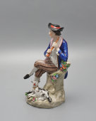 Комплект статуэток «Пара музыкантов с мандолиной и флейтой», фарфор, Эрнст Боне и сыновья (Ernst Bohne & Söhne), Тюрингия, Германия, 1900-1910 гг.