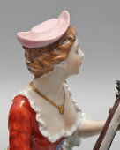 Комплект статуэток «Пара музыкантов с мандолиной и флейтой», фарфор, Эрнст Боне и сыновья (Ernst Bohne & Söhne), Тюрингия, Германия, 1900-1910 гг.