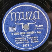 Оркестр польского радио: танго «W cieniu dwóch cyprysów» и «Tango Argentyńskie», старинная / винтажная пластинка 78 оборотов для граммофона / патефона.