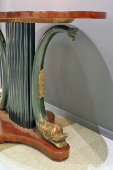 Антикварный стол со змеями и овальной полированной столешницей, красное дерево, Россия, 1-я пол. 19 в.