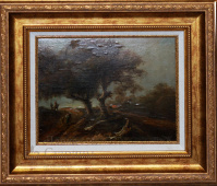 Картина «Дорога домой», Европа, 19 век, неизвестный художник, дерево, масло