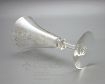 Старинный бокал для шампанского с цветочным рисунком, стекло, Россия, н. 20 в.