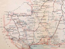 Старинная карта Херсонской губернии, картографич. зав. П. Ф. Петш, Санкт-Петербург, к. 19, н. 20 вв.