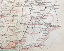 Старинная карта Херсонской губернии, картографич. зав. П. Ф. Петш, Санкт-Петербург, к. 19, н. 20 вв.