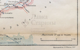 Старинная карта Херсонской губернии, картографич. зав. П. Ф. Петш, Санкт-Петербург, к. 19, н. 20 вв.