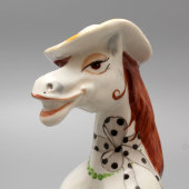 Анималистическая скульптура «Лошадь-гармонистка», фарфор, Гдель, 1990-е