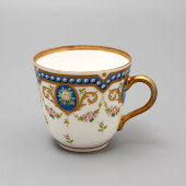 Кофейная, чайная пара «Розы», Россия, Императорский фарфоровый завод, Александр II