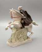 Довоенная агитационная статуэтка «Чапаев верхом на коне», автор Рыжов К. С., ЛФЗ, 1939 г.