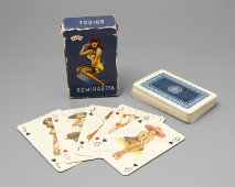 Винтажные игральные карты в стиле пинап для игры в покер «Romikartya», картон, Венгрия, 1950-е