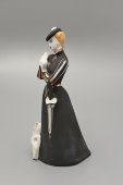 Статуэтка «Дама с собачкой», скульптор Бржезицкая А. Д., Дулево, современный повтор, 2000 г.